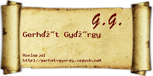 Gerhát György névjegykártya
